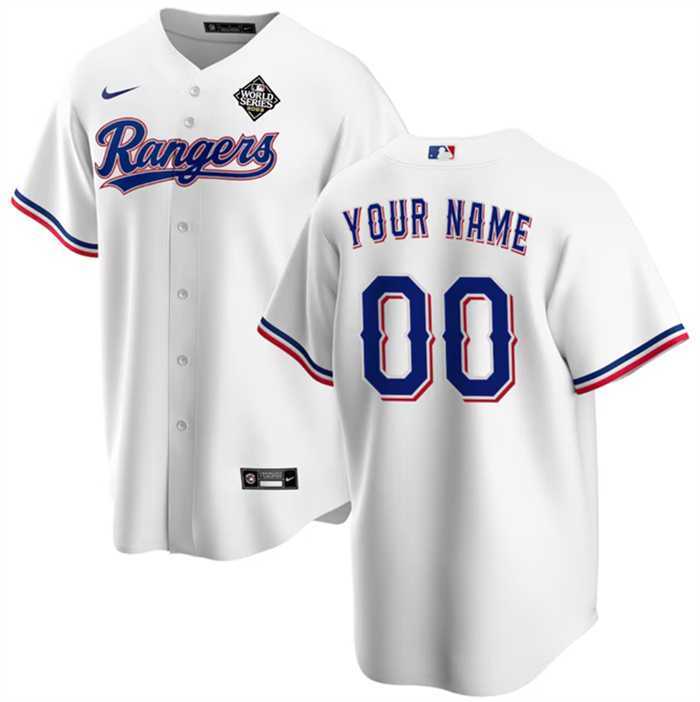 Mens Texas Rangers Active Player Custom White 2023 World Series Stitched Baseball Jersey->customized mlb jersey->Custom Jersey